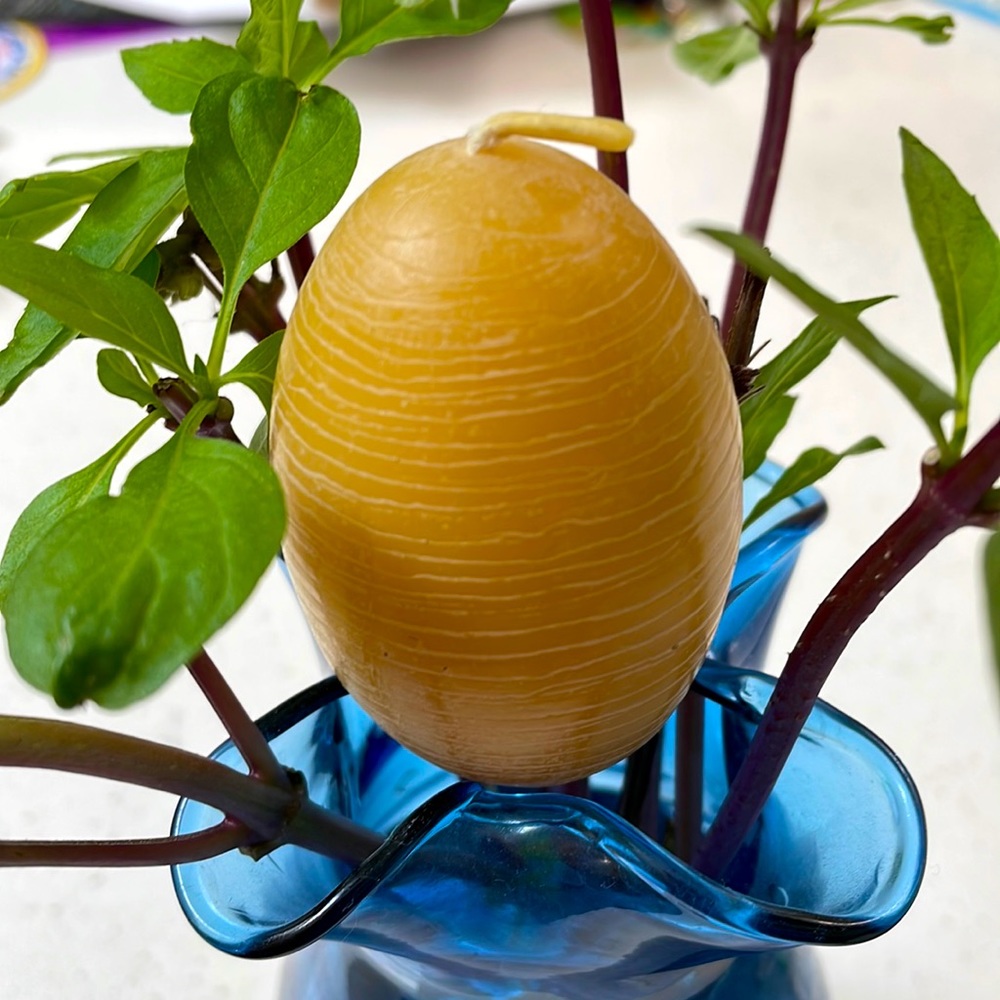 Egg Candle - Pure beeswax hand crafted